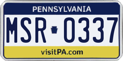 PA license plate MSR0337