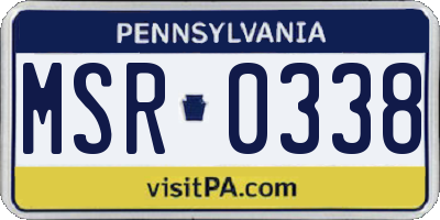 PA license plate MSR0338