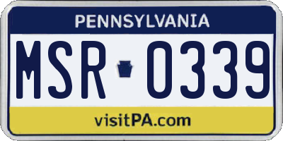 PA license plate MSR0339