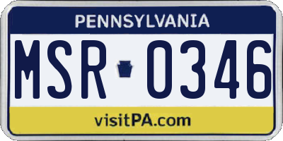 PA license plate MSR0346