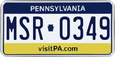 PA license plate MSR0349