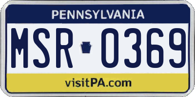 PA license plate MSR0369