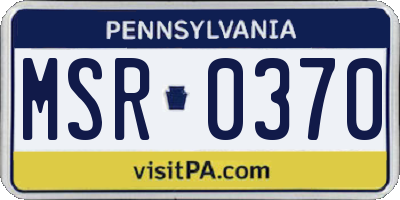 PA license plate MSR0370