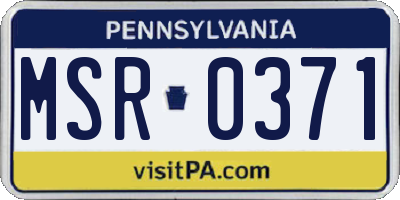 PA license plate MSR0371