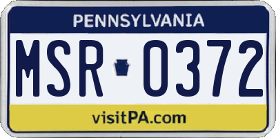 PA license plate MSR0372
