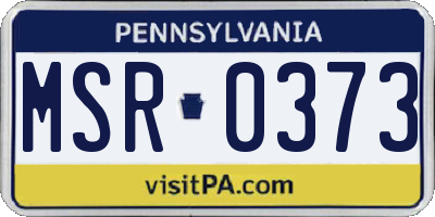 PA license plate MSR0373