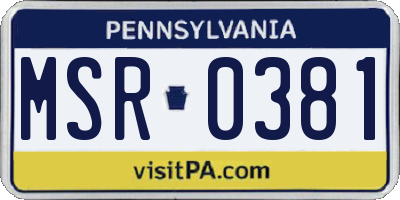 PA license plate MSR0381