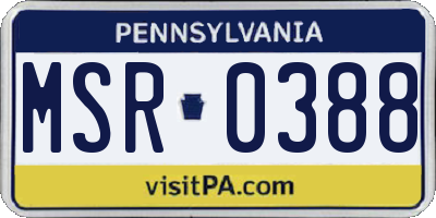 PA license plate MSR0388
