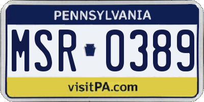PA license plate MSR0389