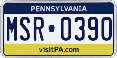 PA license plate MSR0390