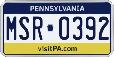 PA license plate MSR0392