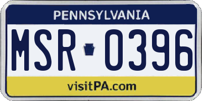 PA license plate MSR0396
