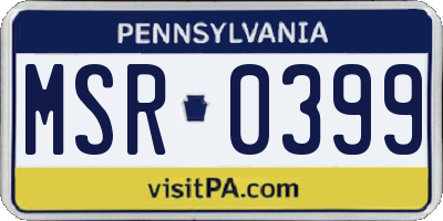 PA license plate MSR0399