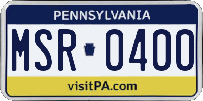 PA license plate MSR0400