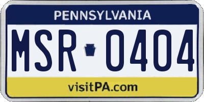 PA license plate MSR0404