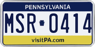 PA license plate MSR0414