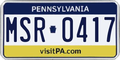 PA license plate MSR0417