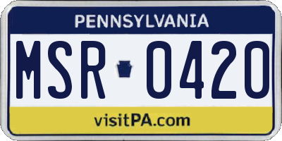 PA license plate MSR0420