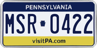 PA license plate MSR0422