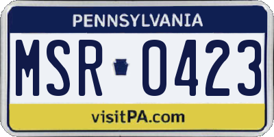 PA license plate MSR0423