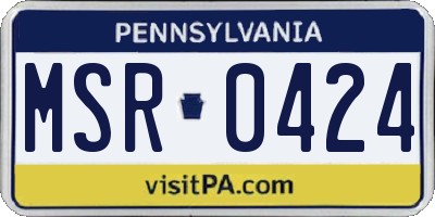 PA license plate MSR0424