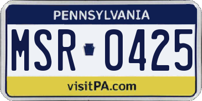 PA license plate MSR0425