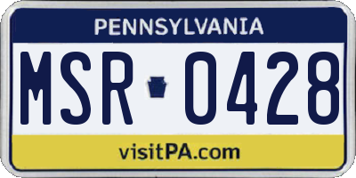 PA license plate MSR0428
