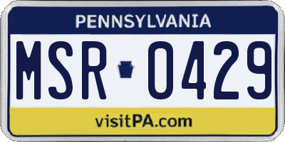 PA license plate MSR0429