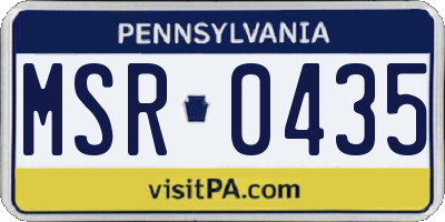 PA license plate MSR0435