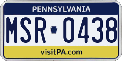 PA license plate MSR0438