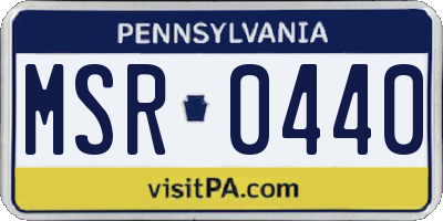 PA license plate MSR0440