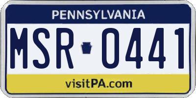 PA license plate MSR0441