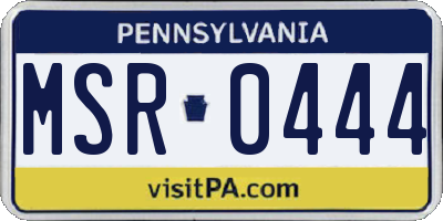 PA license plate MSR0444