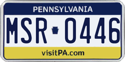 PA license plate MSR0446