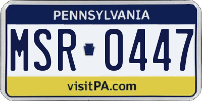 PA license plate MSR0447
