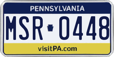 PA license plate MSR0448