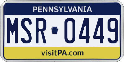 PA license plate MSR0449