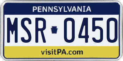 PA license plate MSR0450