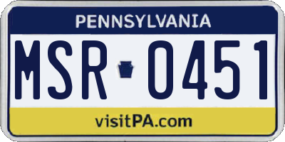 PA license plate MSR0451