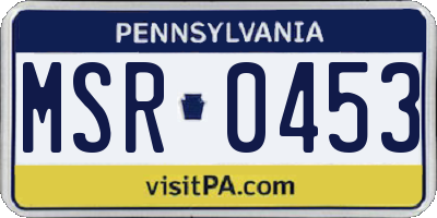 PA license plate MSR0453