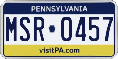 PA license plate MSR0457