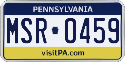 PA license plate MSR0459