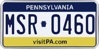 PA license plate MSR0460