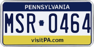 PA license plate MSR0464