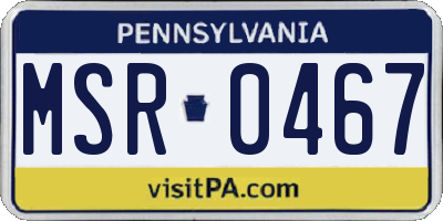 PA license plate MSR0467