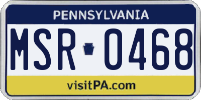 PA license plate MSR0468