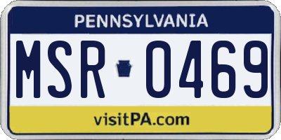 PA license plate MSR0469