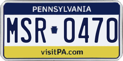 PA license plate MSR0470