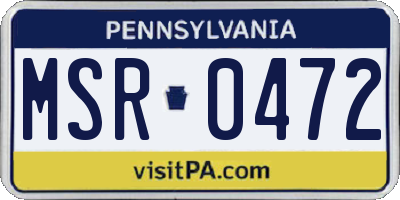PA license plate MSR0472