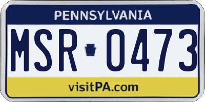 PA license plate MSR0473